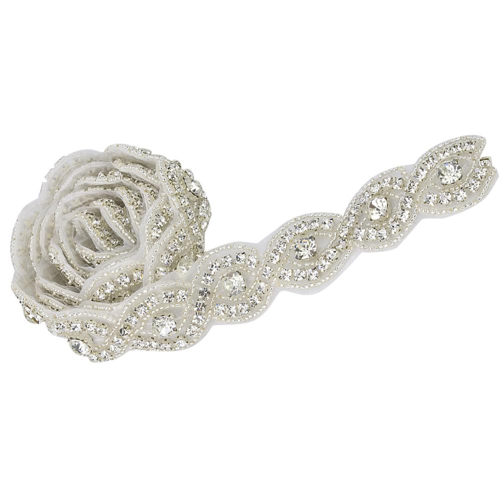 1Yard S 8 Shape Bridal Crystal Trim Rhinestone Chain Clothing Wedding Handwork DIY Decoration(4