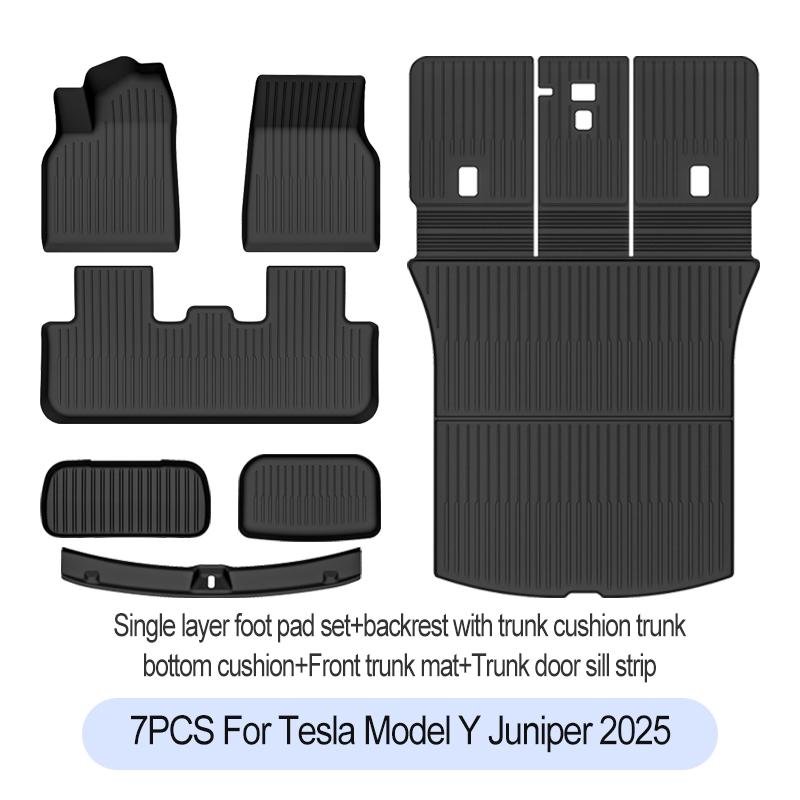 For Tesla New Model Y Juniper Premium/Performance 2025+ TPE Floor Mats Luggage Mat Wear-resistant Foot Pads ModelY Trunk Mats