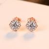 CZCITY  High-quality Shiny Circle Elegant CZ Crystal & Fine 925 Silver Stud Earring for Women Engagement Gift Party