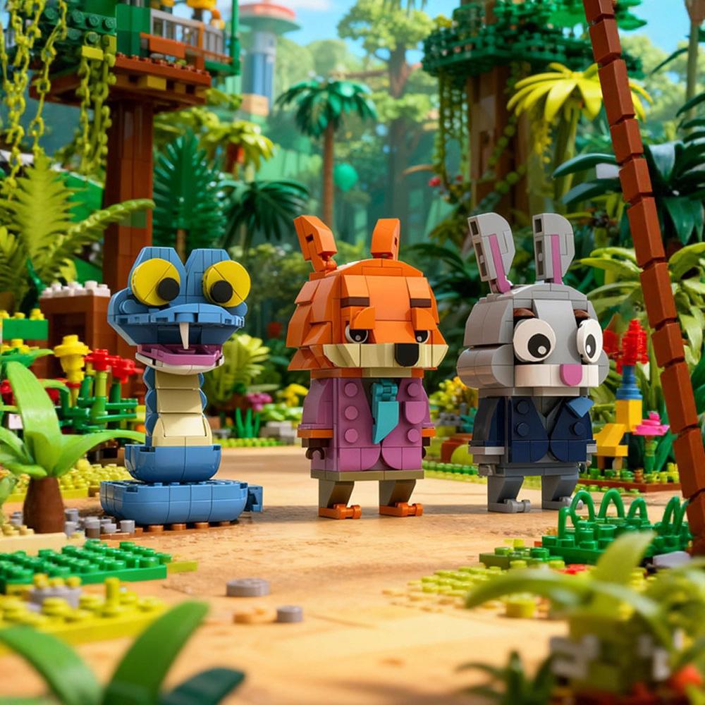 Zootopia Micro Building Blocks Gary Nick Judy Set Figure MOC Model Assembled 3D DIY Brick Toys For Kids Christmas Gift