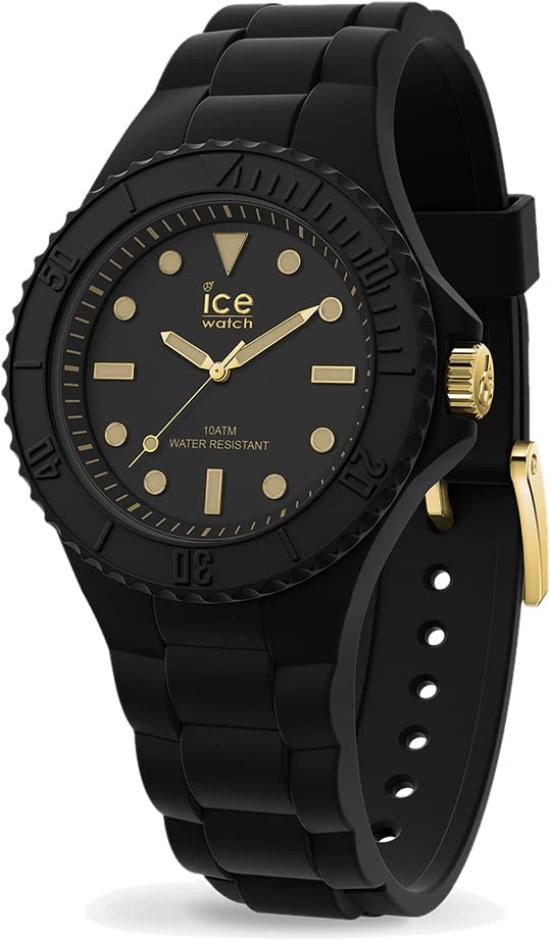 

ICE WATCH Women s Small Ice Generation Watch Silicone Rubber 10 ATM Water Resistant Popular Brand Black Gold [Item]