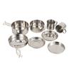 8pcs Durability Stainless Steel Cooking Cookware Portables Picnics Tableware for Camping, Hiking
