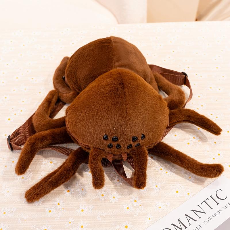 35*30CM Simulated Spider Plush Backpack Toys Stuffed Soft Animal Dolls Cartoon Insect Backpack Decorative Bag Birthday Gift