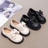 Girls Leather Shoes Spring Bow Performance Shoes Soft Sole Fashion Loafers Mary Jane Shoes for Kids