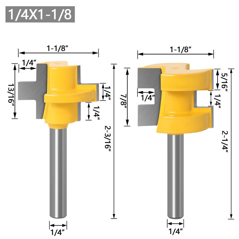 2 stücke 6mm 1/4 zoll 8mm Schaft T-Slot Quadratischen Zahn Zapfen Fräser Carving Messer router Bits für Holz Werkzeug Holzbearbeitung