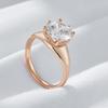 Luxury Shiny Big Natural Zircon Rings For Women Fashion  Rose Gold Color Bride Wedding Ring Daily Fine Jewelry