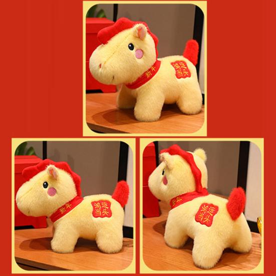 Horse Doll Auspicious Year of The Horse Blessings PP Cotton Filling Doll Zodiac Horse Theme Home Decor