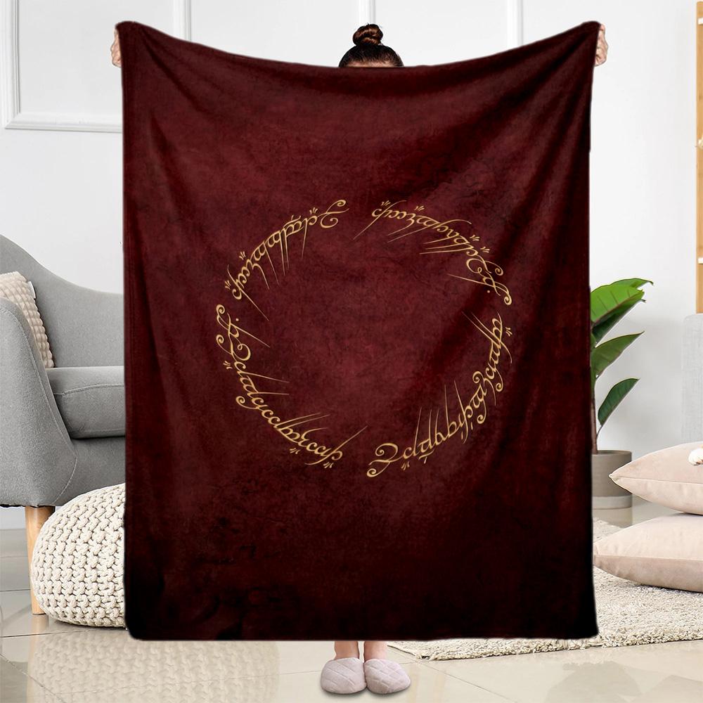 Lord Of The Rings Symbol Flannel Blanket-Soft and Suitable for Sofas,Beds,Offices,Travel,All Seasons,Great Gift for Holidays and Birthdays.