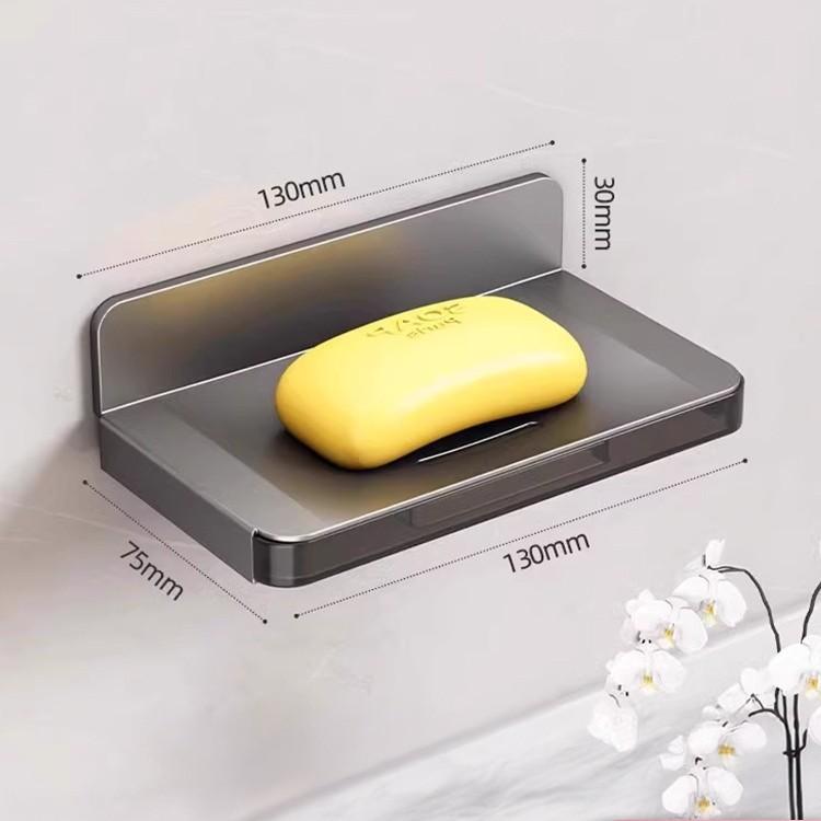 

Wall-mounted Soap Box, No-drill, Bathroom Space Aluminum, High-end Double-body Soap Storage Rack with Drainage