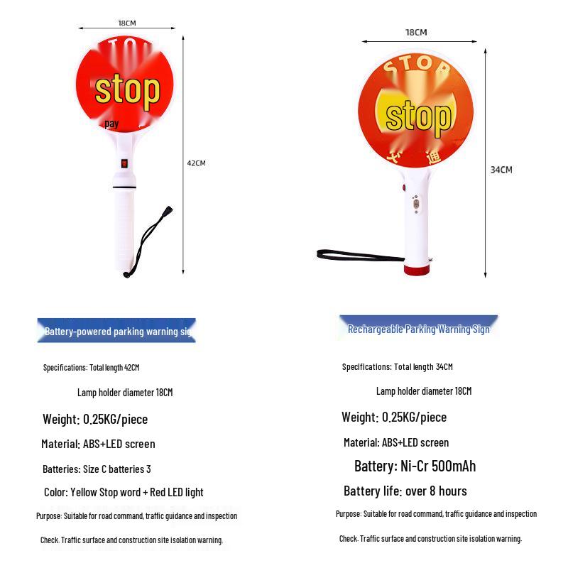 LED Traffic Warning Baton - Handheld Flashing Safety Stick for Night Visibility
