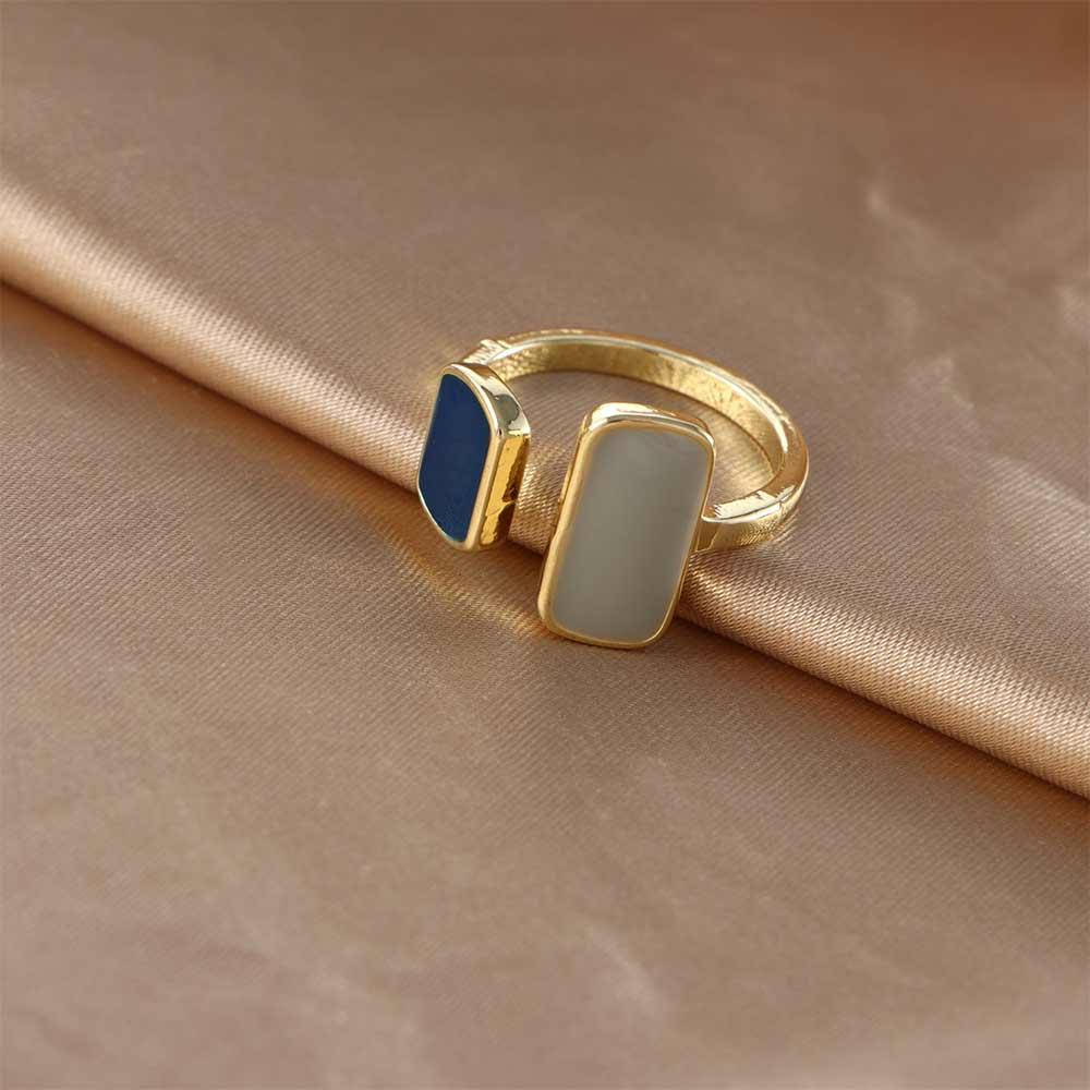 Geometric New For Women Dripping oil Crystal Girls Open Rings Zircon Fashion Jewelry Finger Ring