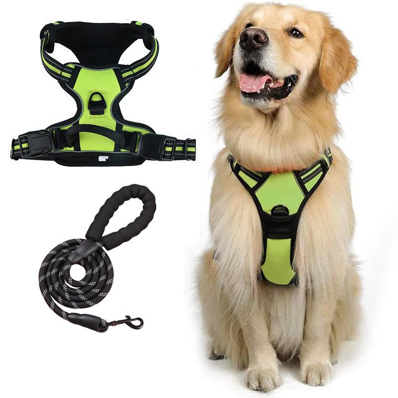 Trela para Cão, Antiexplosão, Anticolisão, Antiescapada, Colete Peitoral para Cão Grande, Trela Refletiva para Cão, Colete para Animal de Estimação