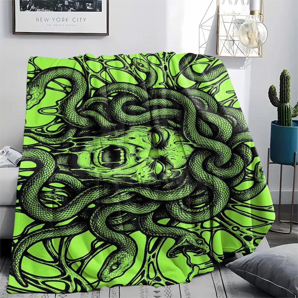Green Mucus Reaper Print Flannel Blanket,High quality Comfortable for All Seasons,Home Decor,Warmth and Comfort,Perfect for Christmas Gifts