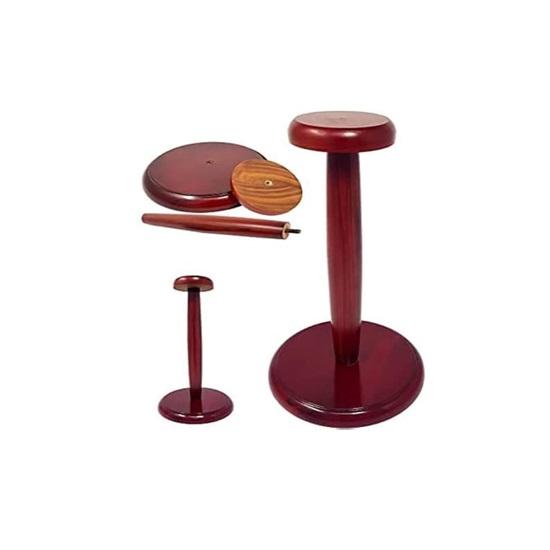 Wooden Helmet Display Stand Polished Hats, Wigs Display Mannequin Stand Collectible Display