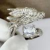 Huitan Novel Dragon Design Opening Rings Delicate Aesthetic Bright Finger Accessories for Women Opulent Chic Jewelry for Party