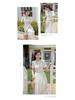 Women's Summer Qipao Dress: Chinese-Inspired Floral Print, Waist-Cinching, Puff Sleeves, Zipper, Mid-Length A-Line