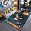 Blue Underwater Character Print Carpet Suitable for Use As an Anti-slip Game Mat for Living Room and Bedroom Sofas
