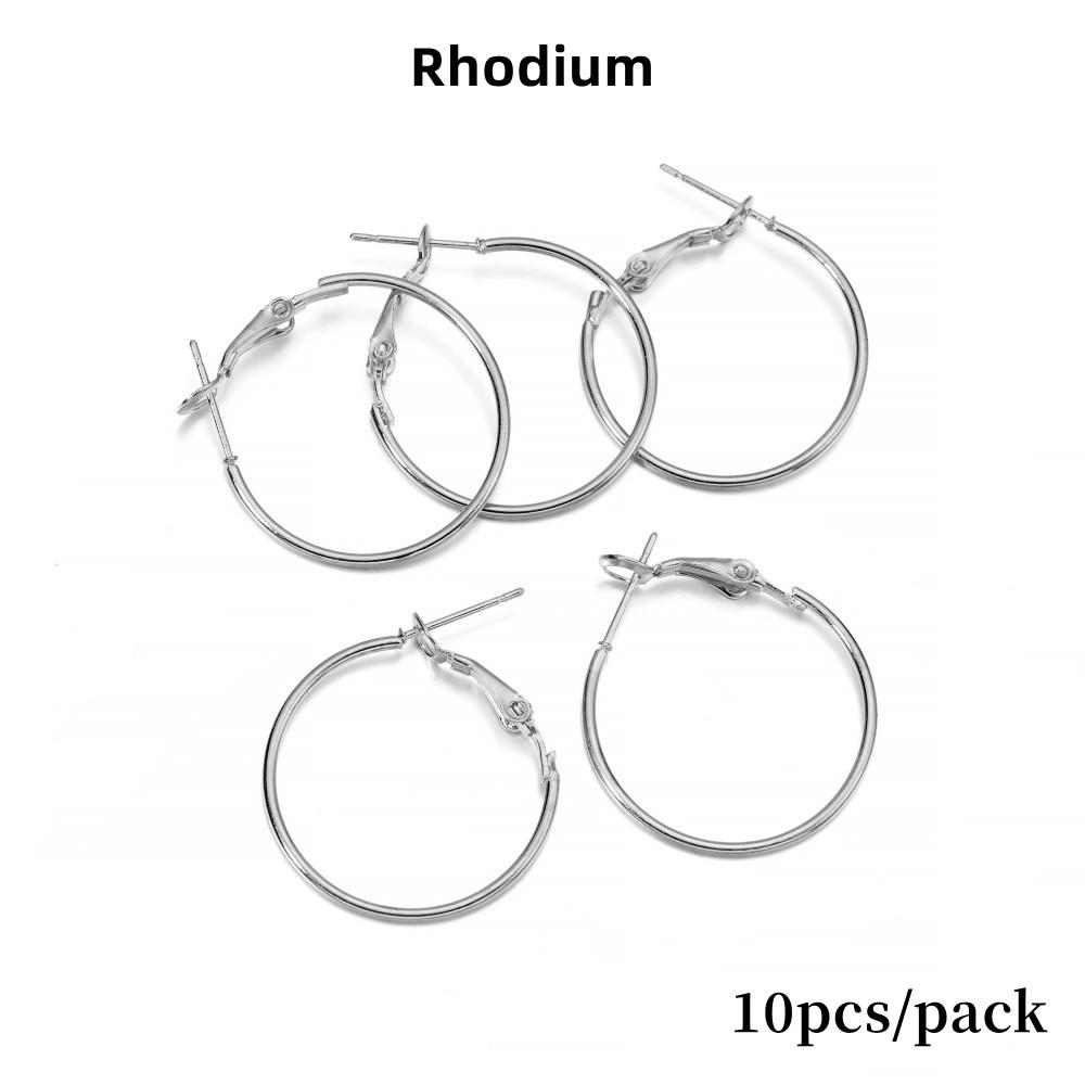 10-50pcs/lot 20 25 30 35 40 mm Hoops Earring Big Circle Hanging Earrings Findings For DIY Jewelry Making Accessories Supplies