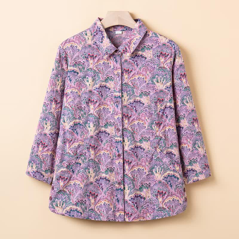 YUZHAOLIN Women's 100% Cotton Nine-Sleeve Shirt