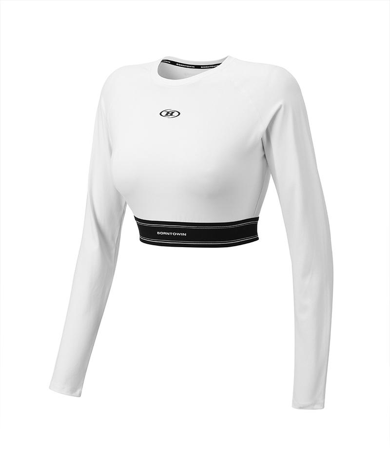 BORN TO WIN W Double Line Band Long Sleeve [White]