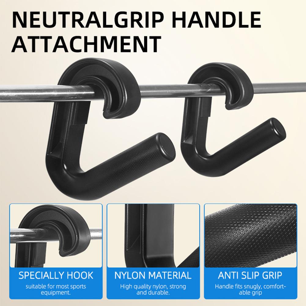 Neutral Grip Handle Hook Fitness Handle Non Slip Resistance Band Handle Ergonomic Exercises Band Handle for Barbell Pull-up Bars
