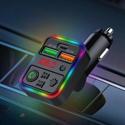 Auto Bluetooth Adapter 5.3 FM Radio Sender MP3 Musik Player Freisprechen Audio Empfänger Typ-C PD USB Auto Schnell ladegerät
