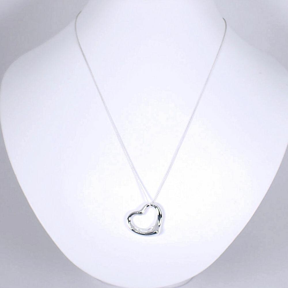 [Used] TIFFANY/Tiffany 925 Open Heart Pendant/Necklace/j6-2