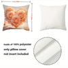 Heart-Shaped Flower Pillows with 2D Flat Printing Polyester pillowcase, sofa decorative cushion cov Headboard Pillow