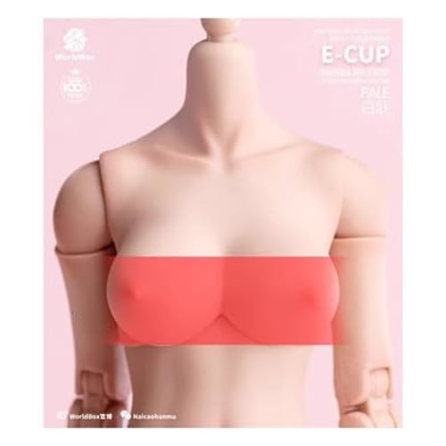 Toy Hobby TOYBARJAPAN 1/6 Scale Action Figure Fits Worldbox AT201, AT202, and AT203 Female Large Bust Part (Body Not Included) (E Cup Pale Skin)