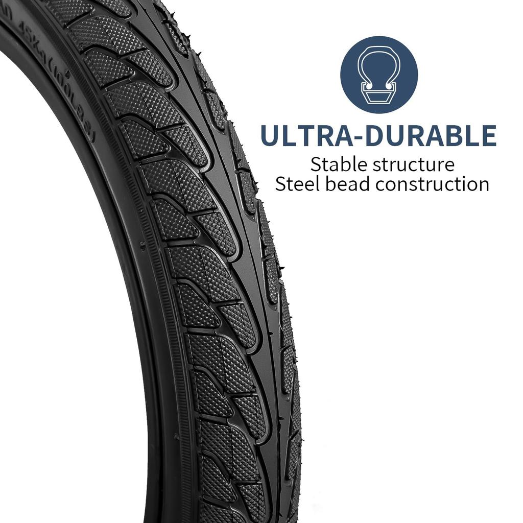 YunSCM Set of 2, 14x1.75 Tires, 14x1.75 47-254 Bicycle Tires + 14x1.75/2.125 Bicycle Tubes with 32mm Schrader Valves + Tire Lever, Y-1056