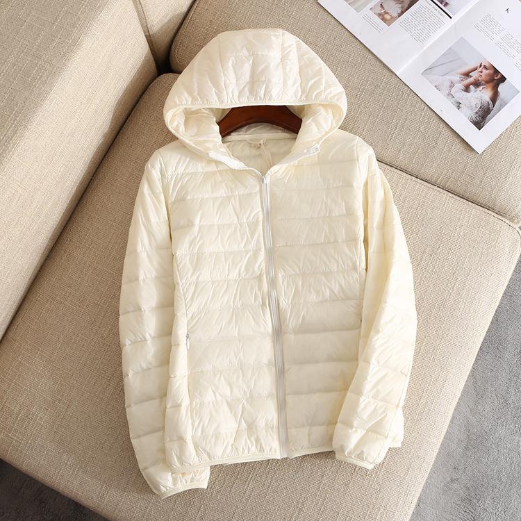 Winter Ultra-thin Down Jacket Women's Light and Short Slim-fit Hooded Large-size Ultra-light and Fattened Couple Slim-fit Jacket