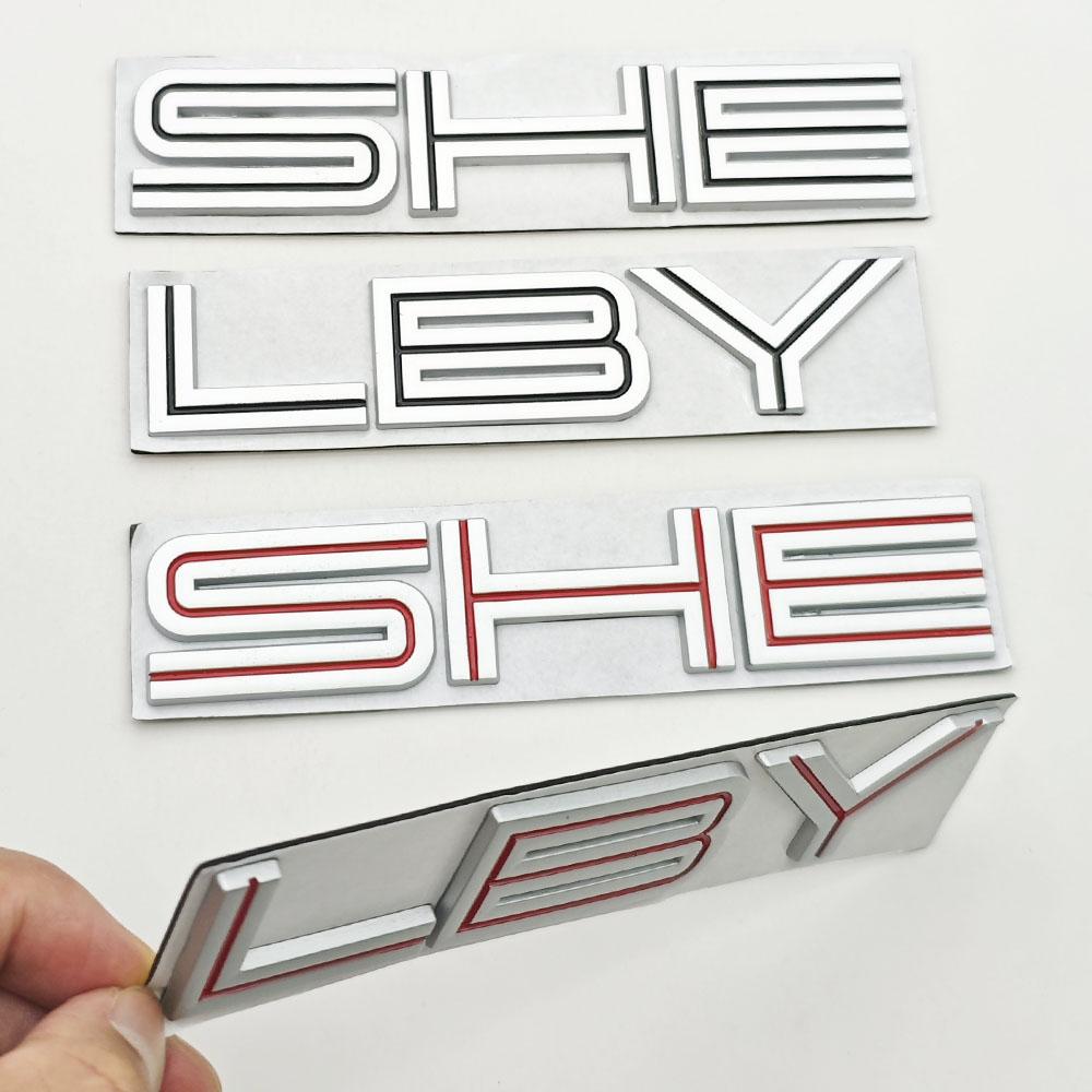 3D Metal Car Sticker Letters SHE LBY Logo Emblem Fender Door Rear Trunk Accessories