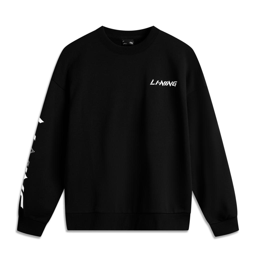 Li Ning Sports Fashion Series Loose Fit Round Neck Logo Sweatshirt Men Sweatshirt AWDUC43-1