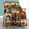 Motorcycle Theme Home Blanket Customize Your Names Comfortable Soft Lightweight Allseason Multipurpose Blanket For Picnics Sofas Offices Beds Living