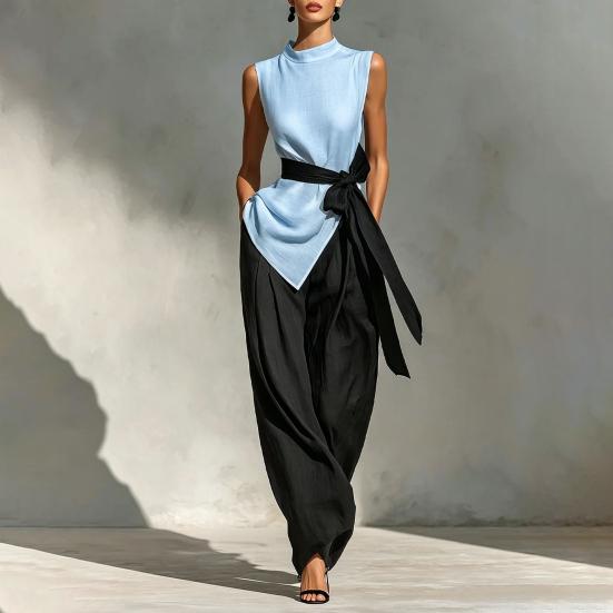 Women's Suits Two Piece Set Breathable Casual Loose Fit Solid Color Outfits for Home Party Office Vacation Daily Wear