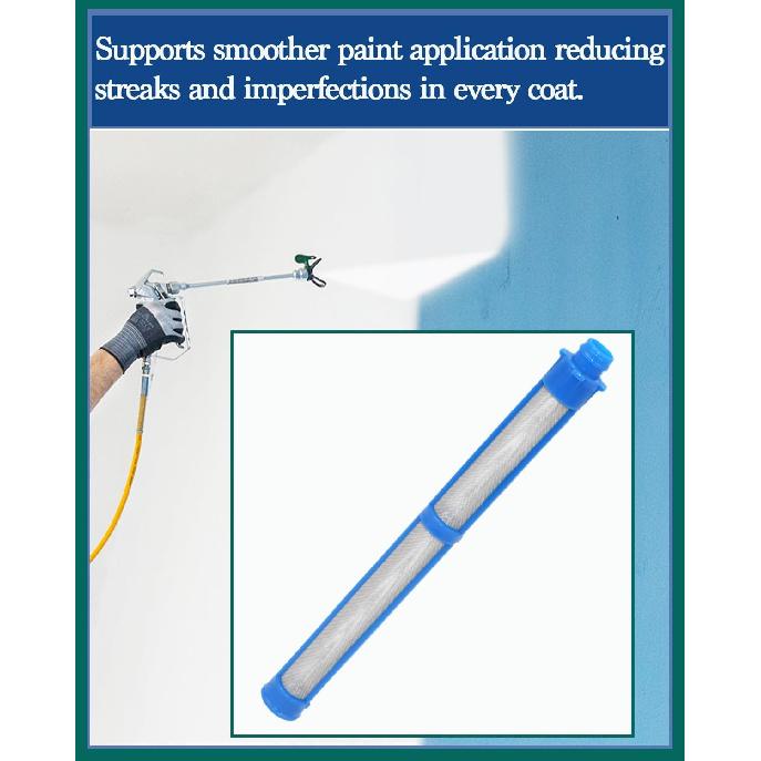 287033 Airless Spray Gun Filter 100 Mesh Blue (11-Pack), Compatible with Graco Contractor PC, II, FTx, Silver Plus & More – Durable Black