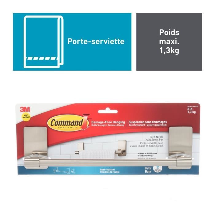 3M Držák na ručníky na ruce nikl
