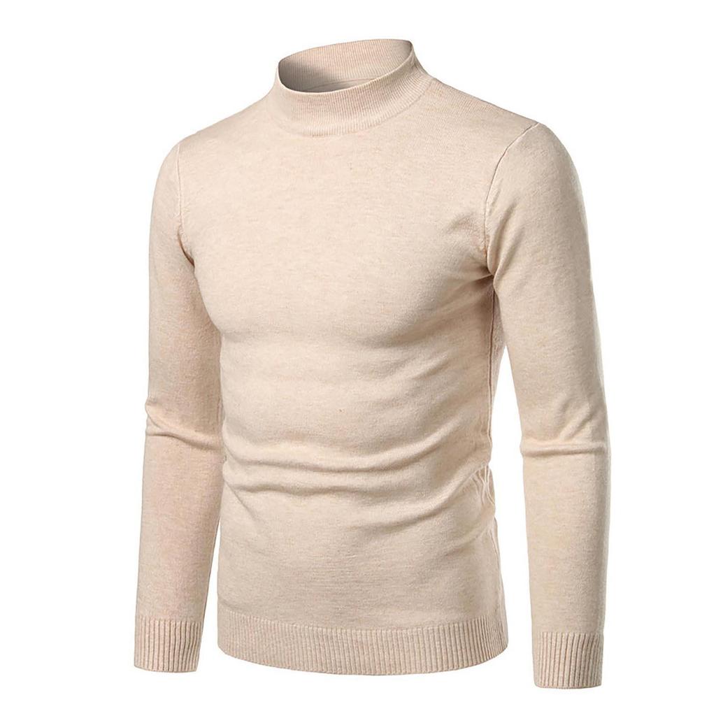 Camicetta maglione pullover slim a maniche lunghe autunno inverno dolcevita da uomo