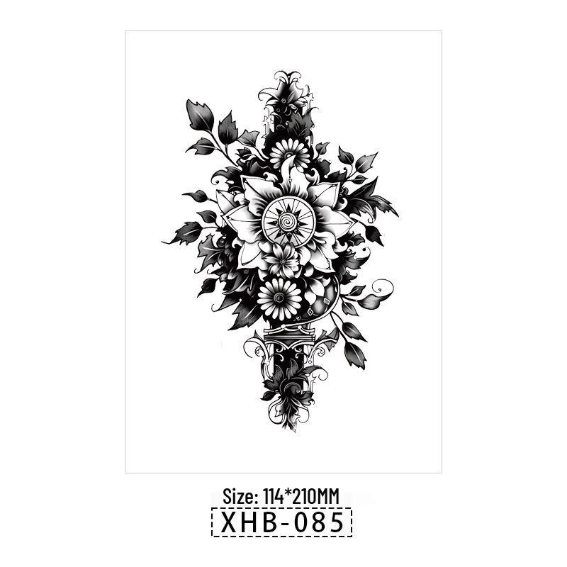 Skull Geisha Sweatproof Tattoo Sticker - Women's Small Full Arm Design