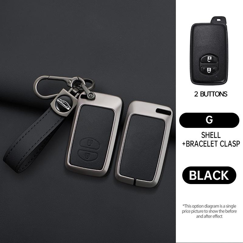 Zinc Alloy Leather Car Key Case Shell Cover for Toyota Prius 30 Alpha Aqua Land Cruiser Auris for Lexus LC 200 2012 - 2014 Parts