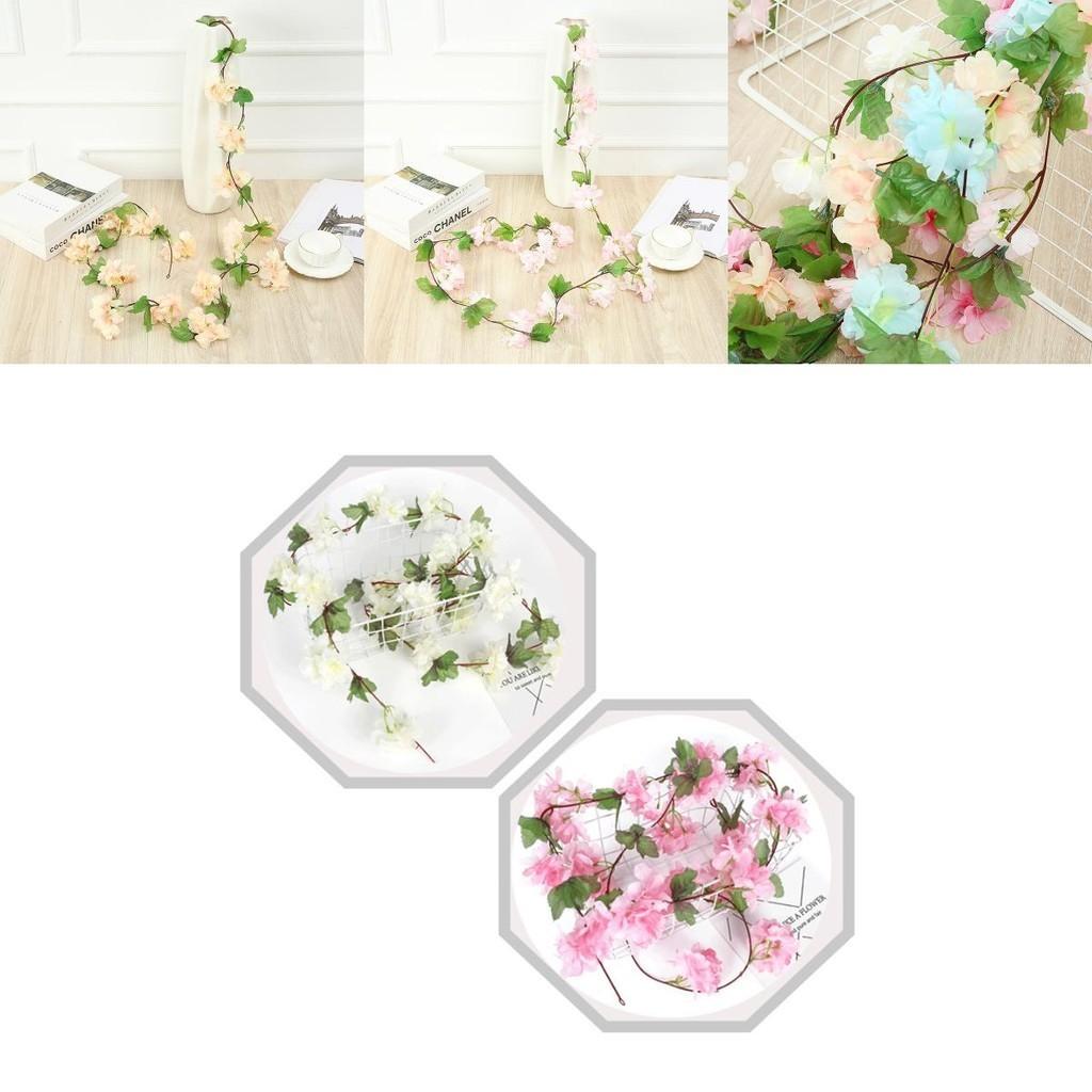 Elegante künstliche Kirschblüten-Girlande Efeu-Ranke für Heimdekoration und Festlichkeiten