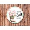 Couronne de Tulipes Vintage Plaque Métallique Art Mural Ferme Home Sweet Home Décoration Pour Cuisine Halloween
