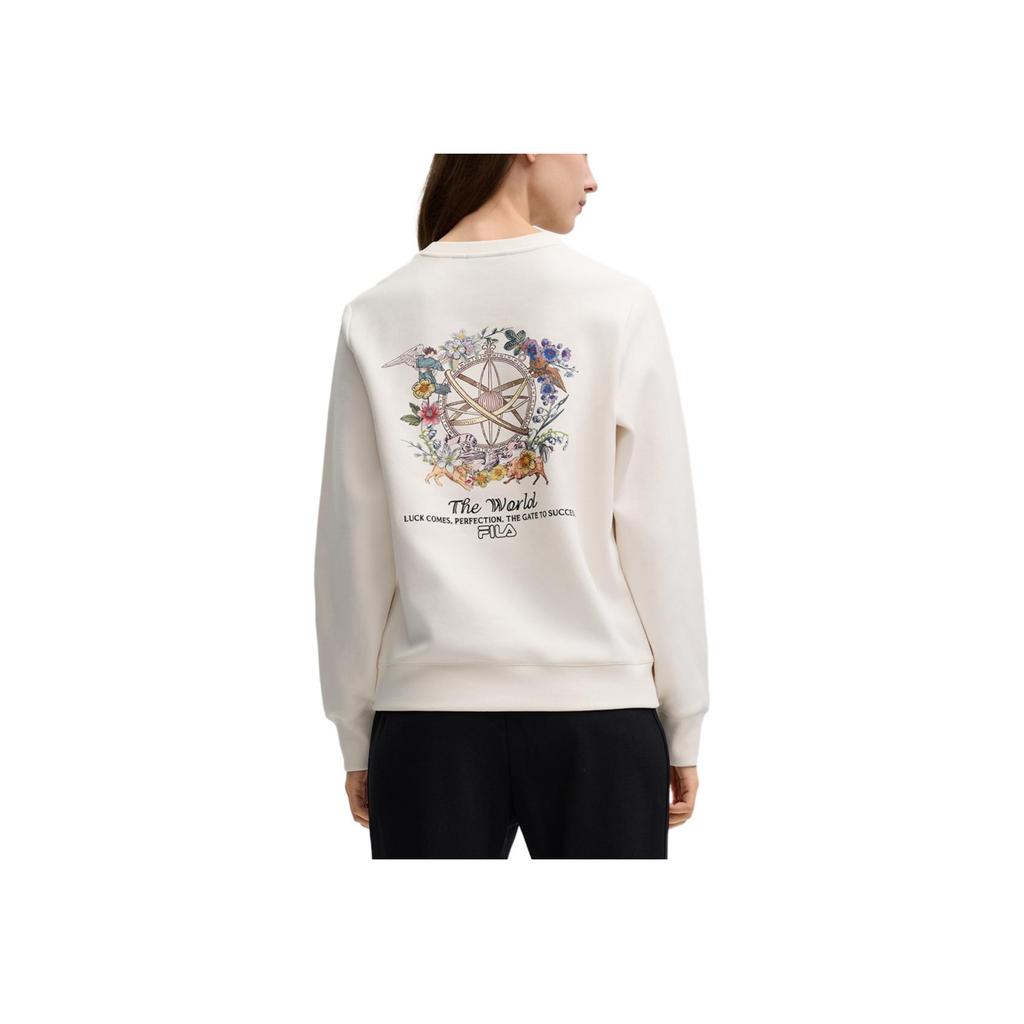 New FILA Sweatshirt Women's Light Beige White F11W518209FIV