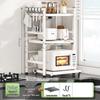 Adjustable Pull-out Microwave Oven Rack – Multi-functional Stainless Steel Shelf for Kitchen Countertop Cookware Storage