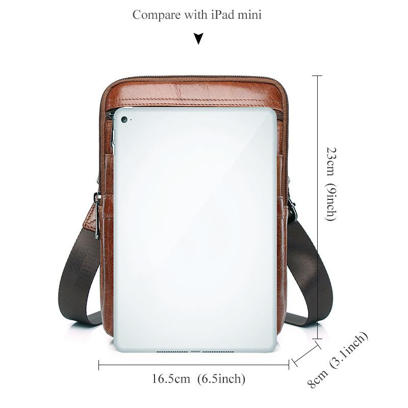 The First Layer of Cowhide Men's Multifunctional Messenger Shoulder Bag Leather European and American Men's Large-capacity Casual Shoulder Bag