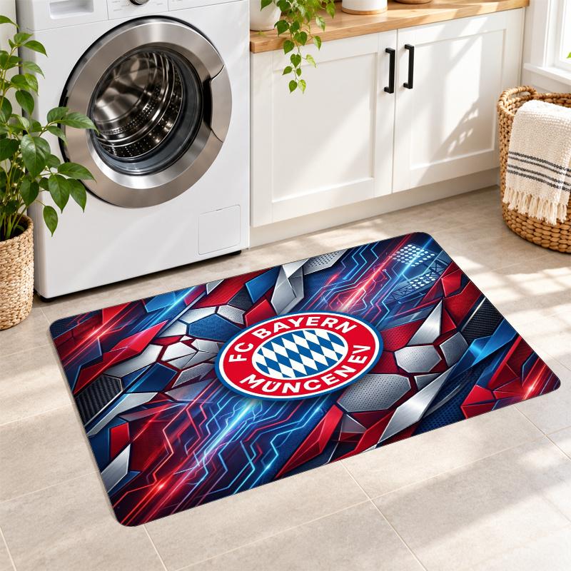 Flannel Kitchen Mat Bayern Munich Soft Area Rug Non Slip Floor Carpet Home Decoration