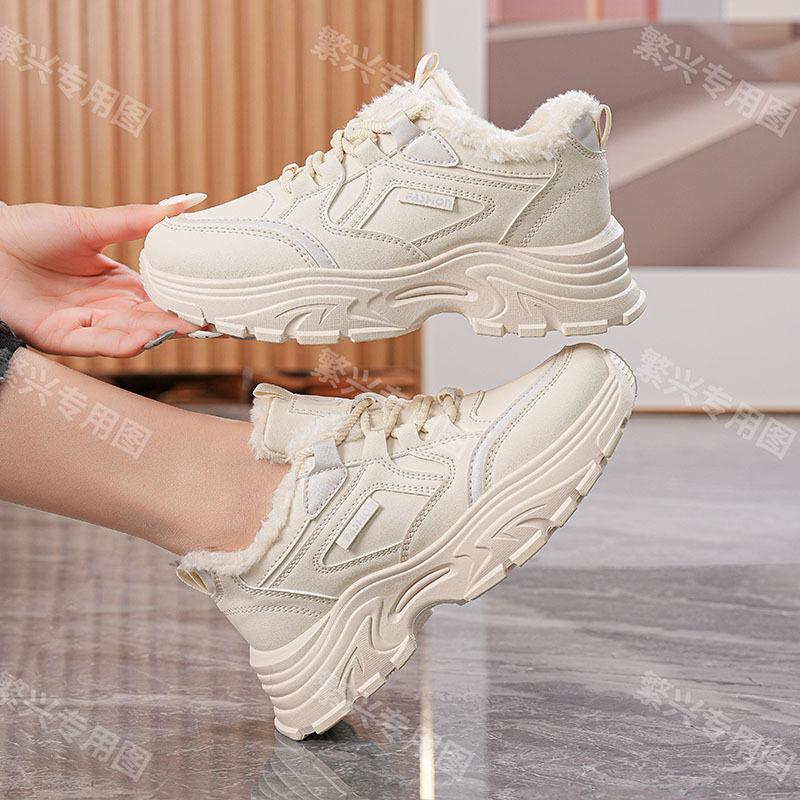 Winter Velvet Dad Shoes Ins Thickened Warm Cotton Shoes Sports and Leisure Shoes M