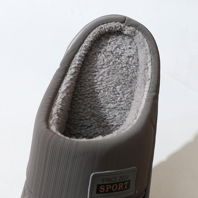Men's Waterproof Cotton Slippers - 2026 Winter Style, Anti-Slip Indoor, Warm for Couples, Autumn/Winter Collection