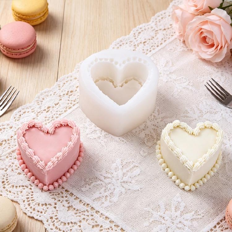 Nontoxic Heat Resistant Silicone Molds In Elegant Heart Shape Suitable For Mousse Cake Dessert And Candy Making