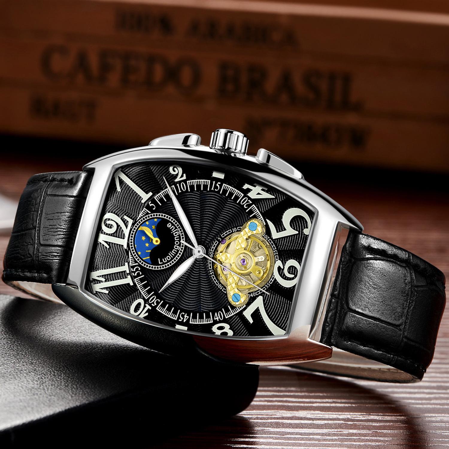 

Чоловічий автоматичний механічний годинник бочкоподібної форми - Багатофункціональний, діловий та модний дизайн